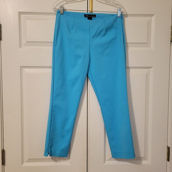 LUXE by ERIC SIGNATURE Turquoise Blue Pants - Size 4 - Picture 1 of 3